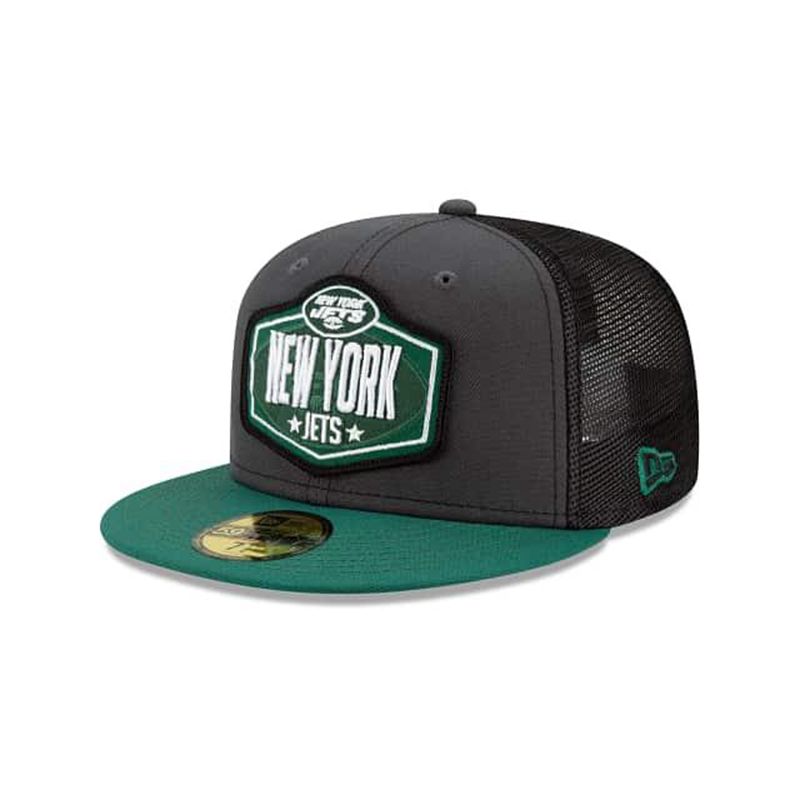 NFL New York Jets Draft 59Fifty Fitted (EDT4064) - Grey New Era Caps